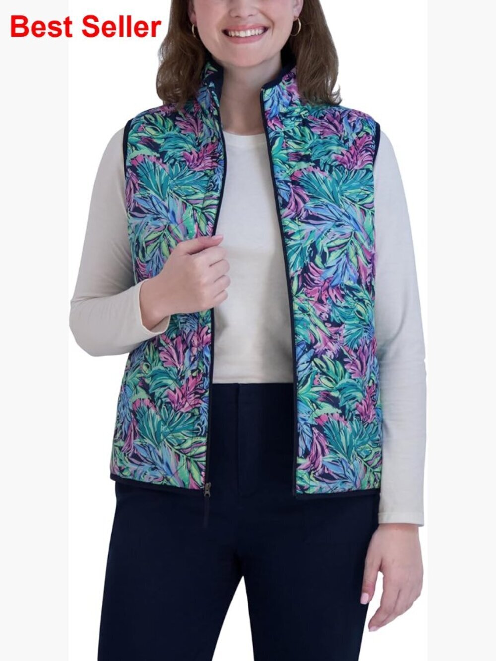 Sleeveless Quilted Puffer Vest, Lightweight Activewear for Tennis Golf
